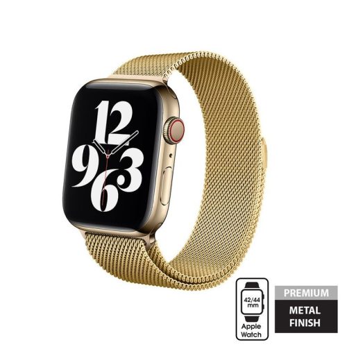 Crong Milano acél szíj Apple Watch  42/44 / 45mm (arany)