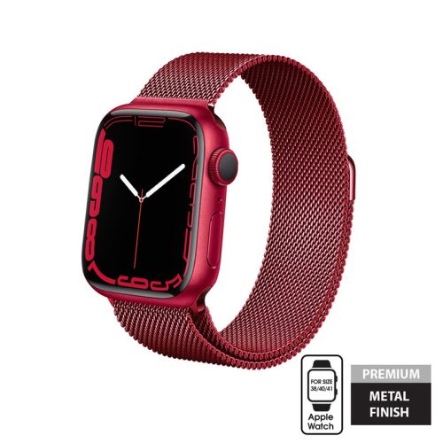 Crong Milano acél szíj Apple Watch  38/40 / 41mm (Crimson Red)