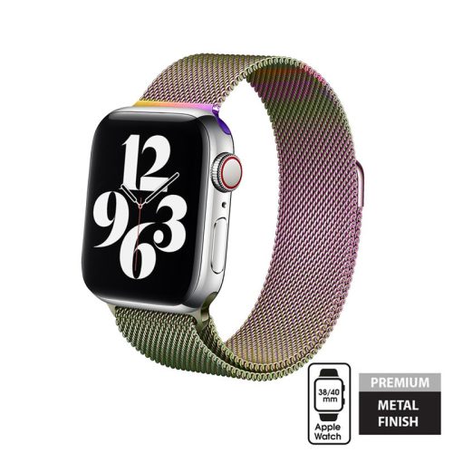 Crong Milano acél szíj Apple Watch  38/40 / 41mm (irizáló)