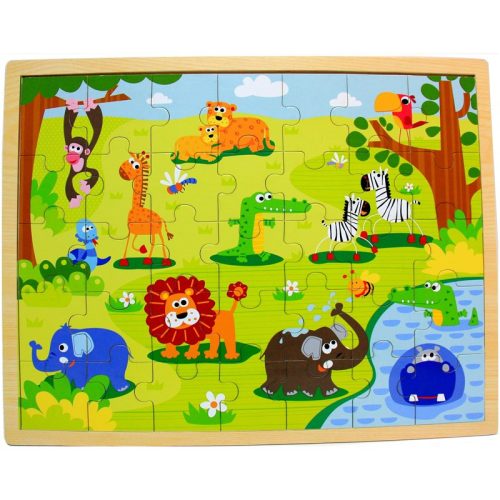 Top Bright - fából készült szafari puzzle (35 db.)