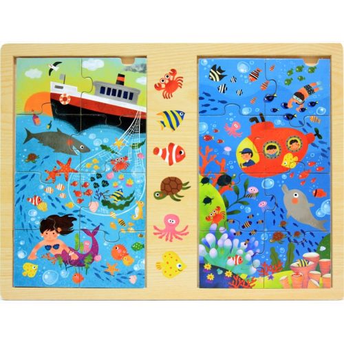 Top Bright - fából készült játék és puzzle óceán (2 x 8 db.)