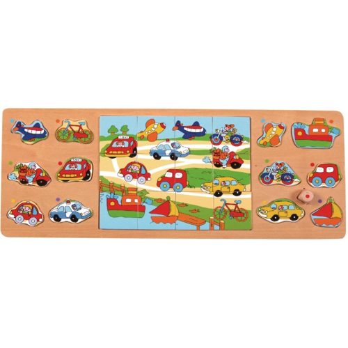 Top Bright - fából készült puzzle 3in1 járművek (25 db.)