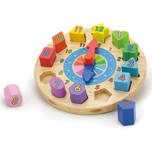 Viga Toys - geometriai forma puzzle, oktató játék - Óra