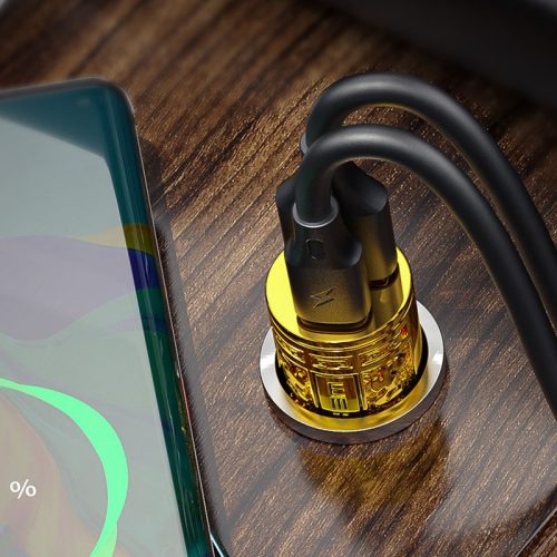 WEKOME WP-C37 Sakin Series - USB-C & USB-A Fast Charging PD 20W autós töltő arany