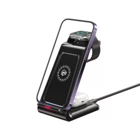   WEKOME WP-U168 Pop Digital Series - 3-in-1 vezeték nélküli tőltő iPhone, AirPods and Apple Watch fekete
