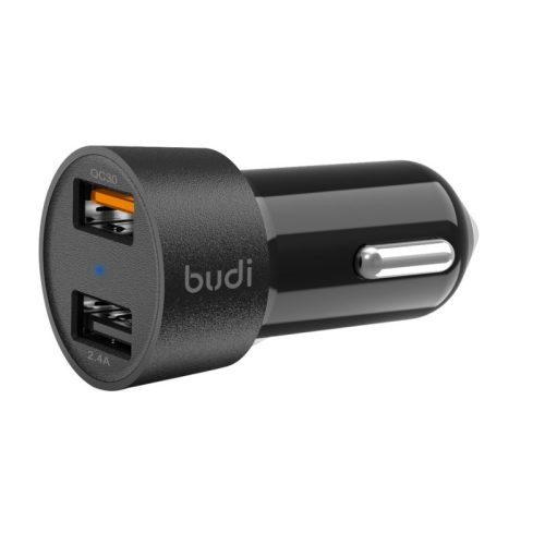 Budi - QC 3.0/2 USB autós töltő  LED indicator