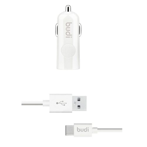 Budi - 1 USB autós töltő  LED indicator+USB type C cable