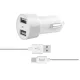 Budi - 2 USB autós töltő  LED indicator+lightning cable