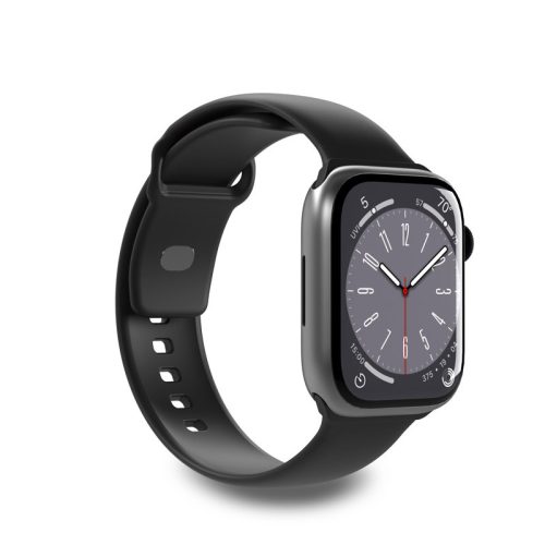 PURO ICON - Elastic okosóraszíj Apple Watch 42/44/45/49 mm (S/M & M/L) fekete