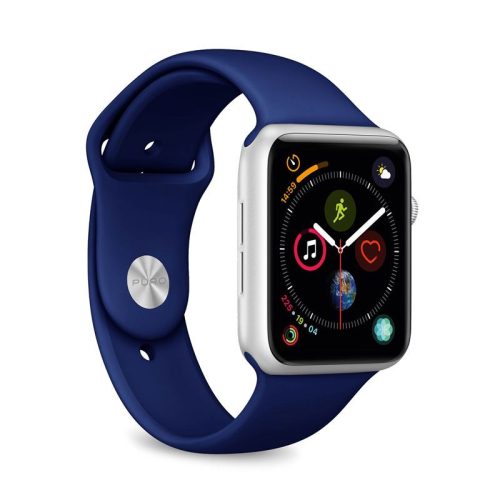 PURO ICON – elasztikus sportszíj Apple Watchhoz, 42/44/45 mm (S/M & M/L) (tengerkék)