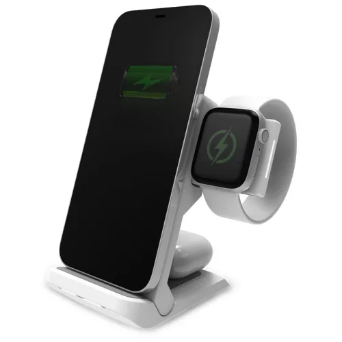 STM ChargeTree Go 3-in-1 vezeték nélküli töltőállomás Phone, AirPods, Apple Watch - fehér