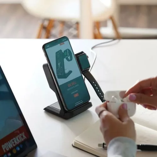 STM ChargeTree Go 3-in-1 vezeték nélküli töltőállomás Phone, AirPods, Apple Watch - fehér