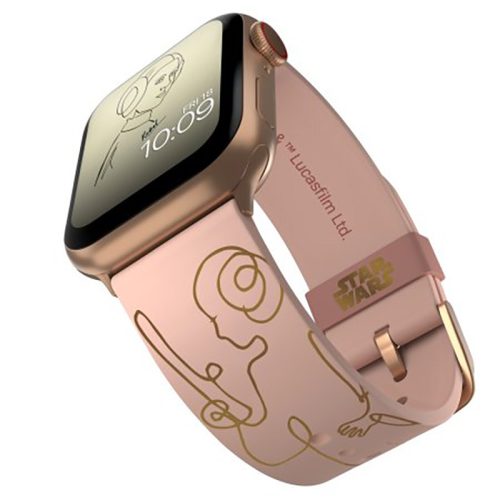 Star Wars - okosóraszíj Apple Watch 38/40/41/42/44/45/49 mm (Leia Organa Gold Edition)