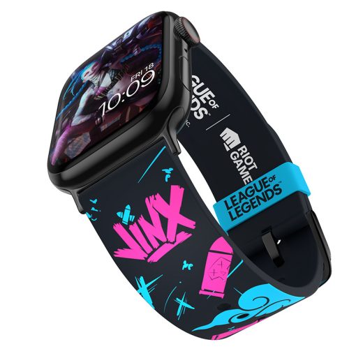 League of Legends - okosóraszíj Apple Watch 38/40/41/42/44/45/49 mm (Jinx Graffiti)