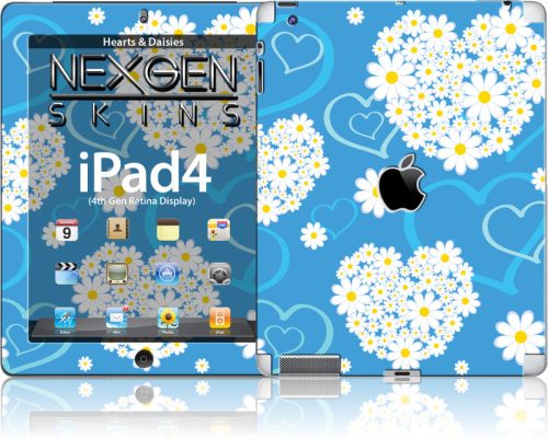 Nexgen Skins 3D hatással iPad 2/3/4 készülékhez (Hearts and Daisies 3D)