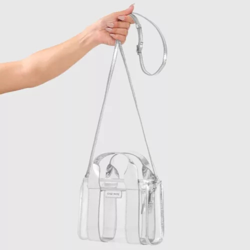 Case-Mate Micro Tote Bag - Vízálló válltáska (Ezüst króm/átlátszó)