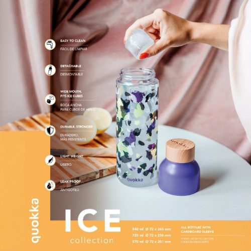 Quokka Ice - Ecozen kulacs 570 ml (Rózsaszín virágok)