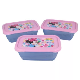   Set 3 cutii cu capac forma dreptunghiulara Minnie Mouse Albastru/Roz