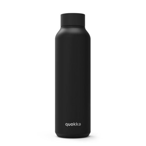 Quokka Solid - rozsdamentes acél kettős fal vákuumszigetelt vizes palack, hordozható termosz 630 ml (Jet Black)