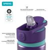 Quokka Spring - Sport vizes palack, kinyitható fedél, kettős csúszásgátló markolat 600 ml (Aqua Violet)