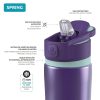 Quokka Spring - Sport vizes palack, kinyitható fedél, kettős csúszásgátló markolat 600 ml (Aqua Violet)