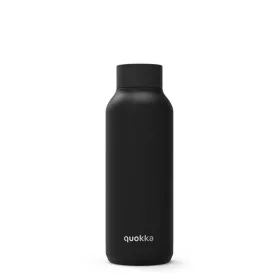   Quokka Solid - Rozsdamentes acél duplafalú vákuumszigetelt vizes palack, hordozható termosz 510 ml (Jet Black)