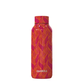   Quokka Solid - Rozsdamentes acél duplafalú vákuumszigetelt vizes palack, hordozható termosz 510 ml (Orange Bloom)