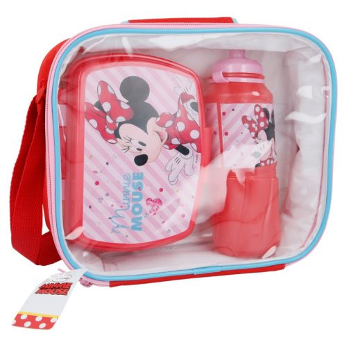 Minnie egér - Reggeli / uzsonnás doboz Set + 530 ml vízi palack egy zsákban