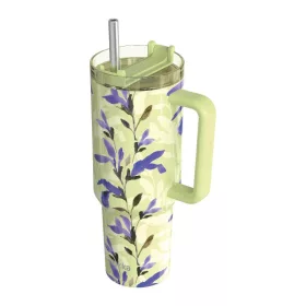   Quokka Stream - Rozsdamentes acél termosz bögre 1200 ml szívószállal (Matcha)