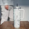 Quokka Stream - Rozsdamentes acél termosz bögre 1200 ml szívószállal (pamut)