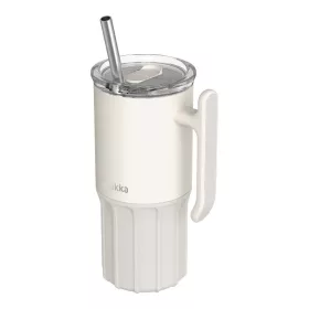   Quokka Umi - Rozsdamentes acél termosz bögre 720ml szívószállal és szilikon talppal (elefántcsont)