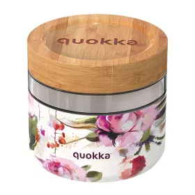   Quokka Deli Food Jar - Üveg/fa ételtartó 820 ml (Dark Flowers)
