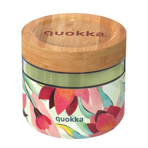 Quokka Deli Food Jar - Üveg/fa ételtartó 820 ml (Spring)