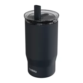   Quokka Mist - Rozsdamentes acél termosz bögre 720 ml szívószállal (fekete)