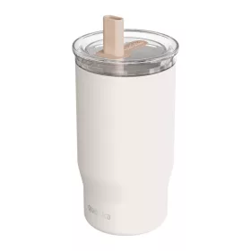   Quokka Mist - Rozsdamentes acél termosz bögre 720 ml szívószállal (elefántcsont)