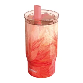   Quokka Mist - Rozsdamentes acél termosz bögre 720 ml szívószállal (őszibarack szirmok)