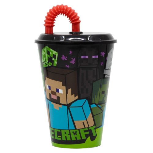 Minecraft - bögre szívószállal 430 ml