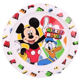   Farfurie plastic, multicolor, pentru copii, fara BPA, ce poate fi utilizat si la microunde, 22 cm, Mickey Mouse