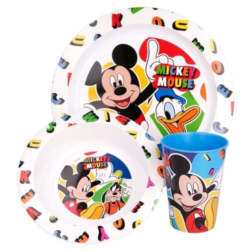 Mickey egér - Set mikrohullámú ételek (tányér, tál, bögre 265 ml) (fehér)