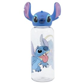   Disney Stitch - 560 ml-es üveg 3D kupakkal a Virágok kollekcióból