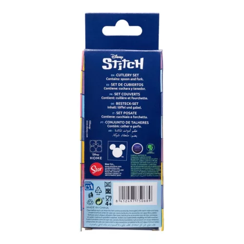 Disney Stitch - Fém evőeszközkészlet a Stitch & Angel kollekcióból (Kanál és Villa)