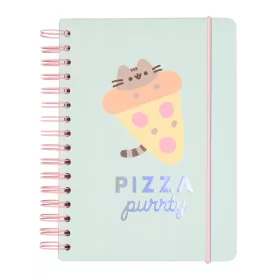   Agenda Pusheen Pizza Party, A5, 90 de file, spirala exterioara, cu elastic si buzunar interior, produs licentiat