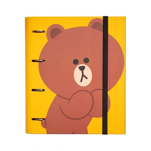 Line Friends - Mappa / Binder Dokumentumok tárolásához Brown Bear A4 (26 x 32 x 4 cm)