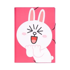 Dosar documente, Line Friends, 24 x 34 cm, Roz