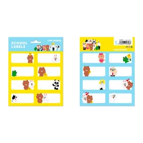   Set 16 etichete autodezive Line Friends, 8x4 cm ,pentru caiete, agende, calendare