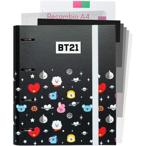 BT21 A4-es iratgyűjtő 4 oldalas gyűrűvel, gumiszalaggal