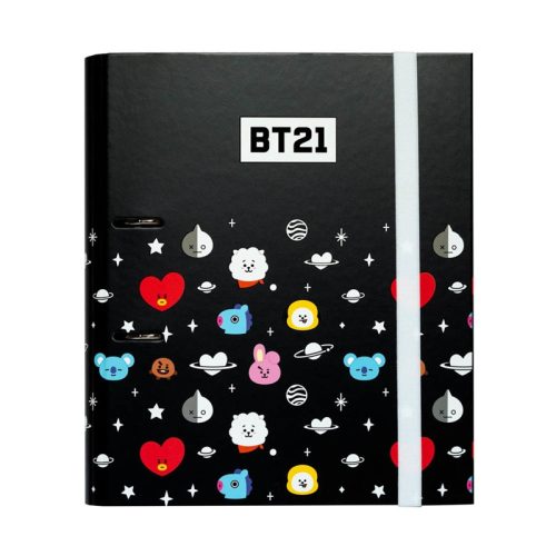 BT21 - Jegyzetfüzet, napló, gyűrűs, rugalmas szalaggal (2 gyűrű)