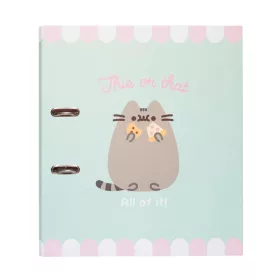   Biblioraft A4 Pusheen Foodie Collection, mecanism tip parghie, eticheta de identificare amplasata lateral, inchidere cu elastic, din carton dur 2 mm captusita cu hartie mata de 150 gr