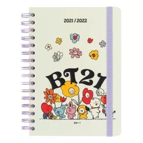   Calendar / Planificator scolar 2021/2022, 14,8 × 21 cm, 176 pagini, Alb, Line Friends BT21