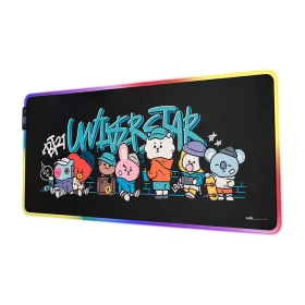   Professzionális egérpad játékhoz és irodai BT 21 LED-del, 14 világítási móddal, USB tápellátással, XL modell, csúszásmentes, vízálló, 90x40 cm